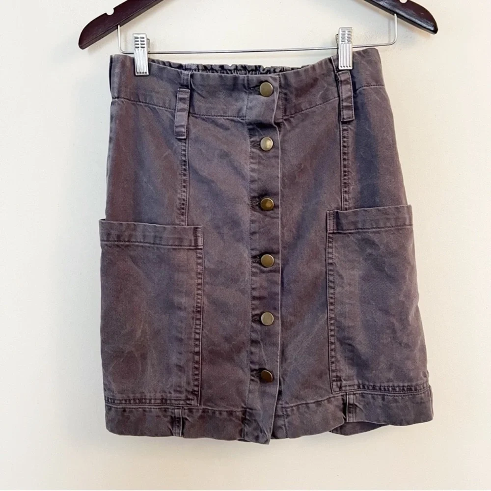 Young Fabulous & Broke Button Front Paperbag Mini Jean Skirt Size Medium Blue